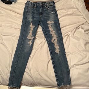 American Eagle super high rise skinny jeans/jeggings